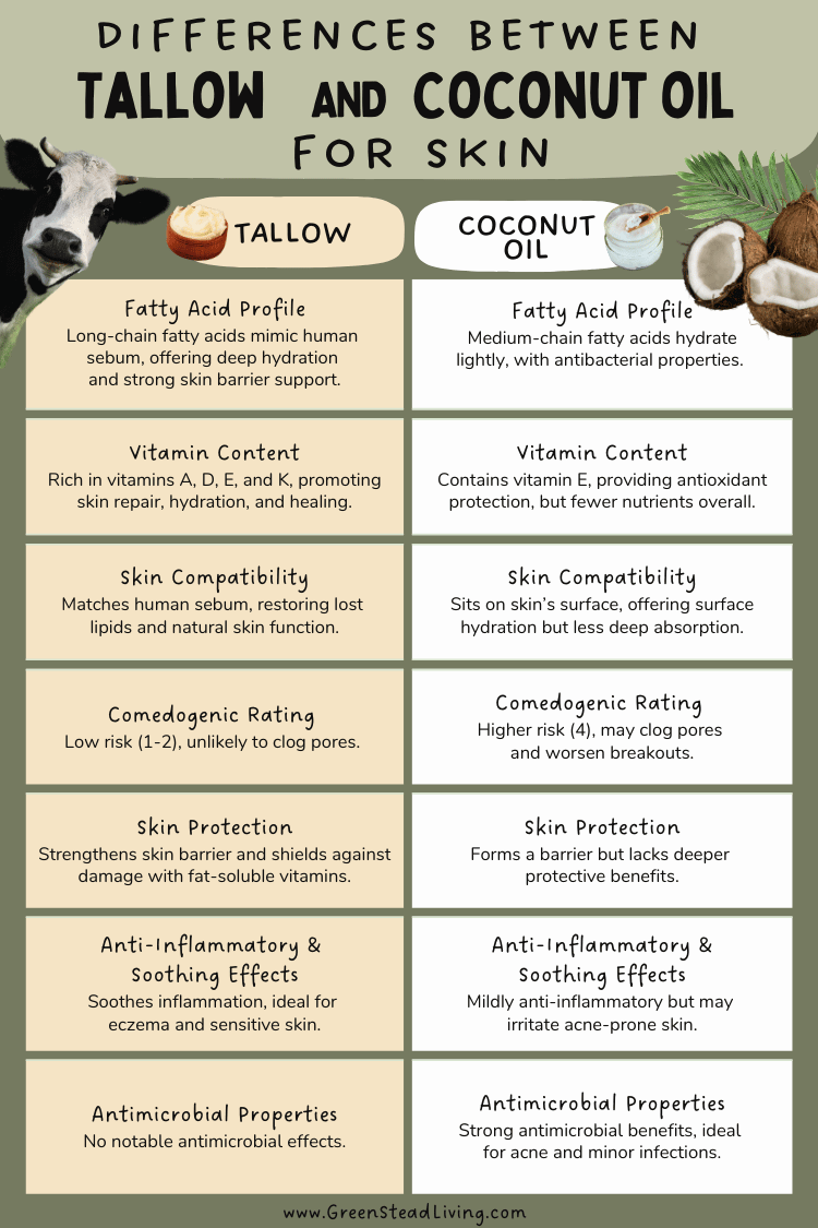 Differences between Tallow and Coconut oil