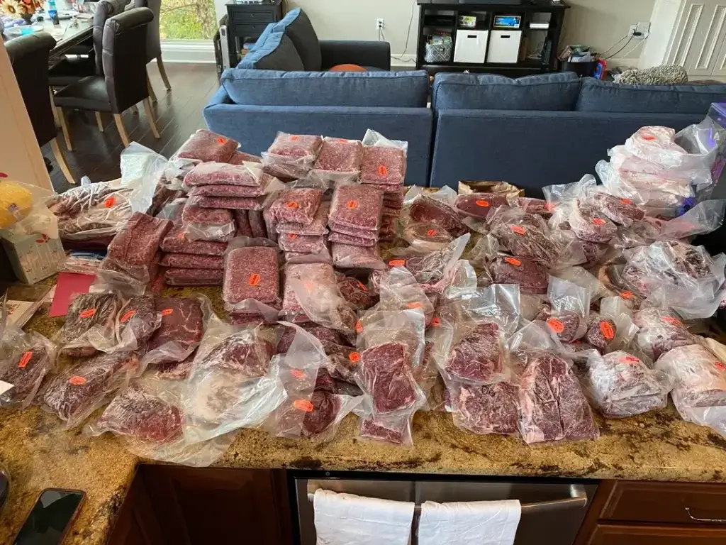 Half a cow meat order size