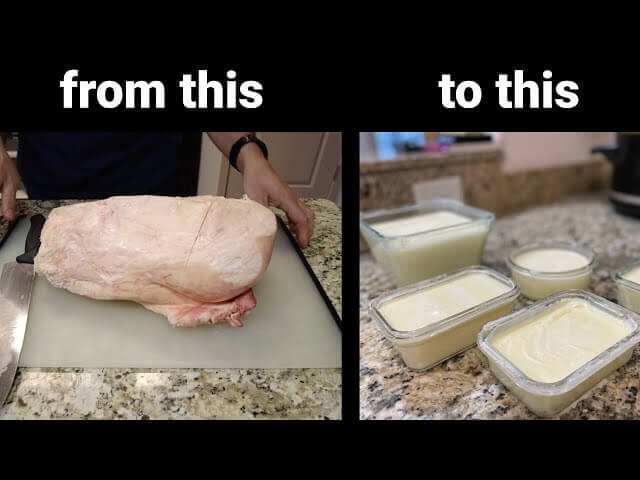 beef suet and rendered tallow